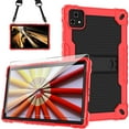 thumbnail image 1 of SOATUTO For T-Mobile Revvl Tab 5G Come With Tempered Glass Screen Protector Film Tablet Case with Kickstand / Shoulder Strap Kids Friendly Shell Fit for T-Mobile Revvl 10.36 inch - Red+Black/1 Pcs, 1 of 6