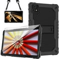 thumbnail image 1 of SOATUTO For T-Mobile Revvl Tab 5G Come With Tempered Glass Screen Protector Film Tablet Case with Kickstand / Shoulder Strap Kids Friendly Shell Fit for T-Mobile Revvl 10.36 inch - Black+Black/1 Pcs, 1 of 6