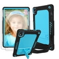 thumbnail image 1 of SOATUTO for TCL TAB 10 5G 10.1" FHD Android 12 Model 9183W For TCL TAB 10s 10.1" FHD Android 10 Tab Model 9081X Case with Shoulder Strap Kids Friendly Case Come Tempered Glass Film (Black+Blue/2 Pcs), 1 of 6