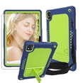 thumbnail image 1 of SOATUTO for TCL TAB 10 5G 10.1" FHD Android 12 Model 9183W For TCL TAB 10s 10.1" FHD Android 10 Tab Model 9081X Case with Shoulder Strap Kids Friendly Case Come Tempered Glass Film (Navy+Green/1 Pcs), 1 of 6