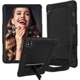 thumbnail image 1 of SOATUTO For TCL TAB 10 5G 10.1" Tablet Case Model 9183W / TCL TAB 10s 10.1 Inch  Model 9081X Case With Shoulder Strap Soft Silicone Hard Back Cover - Black+Black, 1 of 6