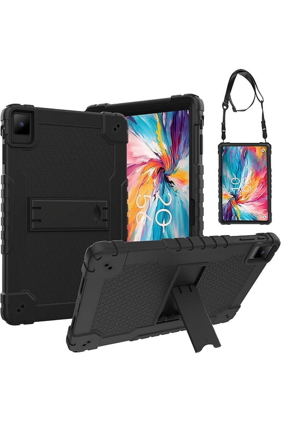 for TCL TAB 10 NXTPAPER 5G 10.4 Inch Tablet Case, Heavy Duty Protective Case Cover with Kickstand for TCL TAB 10 NXTPAPER 5G 10.4 Inch Model 9199S Tablet (Black/Black)