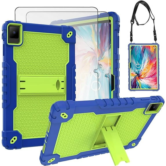 SOATUTO for TCL TAB 10 NXTPAPER 5G 10.4 Inch Tablet Case, Heavy Duty Protective Case with Screeen Protector for TCL TAB 10 NXTPAPER 5G 10.4 Inch Model 9199S Tablet (Navy Blue/Green/2 PCS)