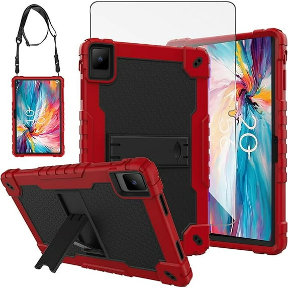 SOATUTO for TCL TAB 10 NXTPAPER 5G 10.4 Inch Tablet Case, Heavy Duty Protective Case with Screeen Protector for TCL TAB 10 NXTPAPER 5G 10.4 Inch Model 9199S Tablet (Red/Black/1 PC)