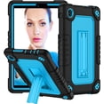 thumbnail image 1 of SOATUTO for TCL TAB 8 LE Tablet Case Model 9137W / for TCL TAB 8 WiFi Model 9132X Tablet Case with Shoulder Strap Soft Silicone Hard Back Rugged Full-Body Cover Case (Black+Blue), 1 of 7
