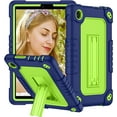 thumbnail image 1 of SOATUTO for TCL TAB 8 LE Tablet Case Model 9137W / for TCL TAB 8 WiFi Model 9132X Tablet Case with Shoulder Strap Soft Silicone Hard Back Rugged Full-Body Cover Case (Navy+Green), 1 of 7