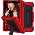 thumbnail image 1 of SOATUTO for TCL TAB 8 LE Tablet Case Model 9137W / for TCL TAB 8 WiFi Model 9132X Tablet Case with Shoulder Strap Soft Silicone Hard Back Rugged Full-Body Cover Case (Red+Black), 1 of 7