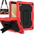 thumbnail image 1 of SOATUTO for TCL TAB 8 Plus 8" Tablet Case Cover Model 9138S Shockproof Case with Shoulder Strap Soft Silicone Hard Back Rugged Full-Body Kids Friendly for TCL TAB 8 Plus 8 inch 9138S - Red+Black, 1 of 5