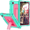 thumbnail image 1 of SOATUTO for TCL TAB 8 Plus 8" Tablet Case Cover Model 9138S Shockproof Case with Shoulder Strap Soft Silicone Hard Back Rugged Full-Body Kids Friendly for TCL TAB 8 Plus 8 inch 9138S - Green+Pink, 1 of 8