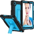 thumbnail image 1 of SOATUTO for TCL TAB 8 Plus 8" Tablet Case Cover Model 9138S Shockproof Case with Shoulder Strap Soft Silicone Hard Back Rugged Full-Body Kids Friendly for TCL TAB 8 Plus 8 inch 9138S - Black+Blue, 1 of 7