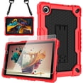 thumbnail image 1 of SOATUTO for TCL Tab 8V / Tab 8 SE (6048E) Tablet Case Shockproof Case Come with Tempered Glass Screen Protector Kids Friendly Case with Shoulder Strap (Red+Black/1 Pcs), 1 of 6