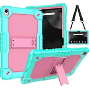 SOATUTO Tablet Case for onn. 12.1" Tablet Pro (2024 Model) Heavy Duty Protective Cover with Kickstand Built in Shoulder Strap Friendly Case for ONN 12.1" Tablet Pro Model 100146663 (Green/Pink)