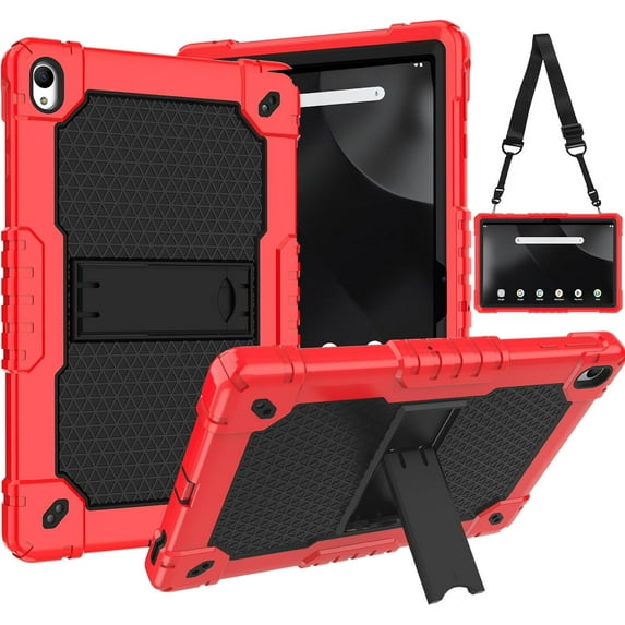 SOATUTO Tablet Case for onn. 12.1" Tablet Pro (2024 Model) Heavy Duty Protective Cover with Kickstand Built in Shoulder Strap Friendly Case for ONN 12.1" Tablet Pro Model 100146663 (Red/Black)