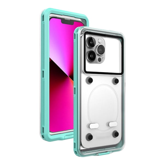 SOATUTO Universal Waterproof Underwater Diving Case Cover Compatible with iPhone 14/13/12/11 Pro Max/Samsung Galaxy S23/22/21/20/Google/OnePlus/Motorola/Universal Up to 7''(Green)