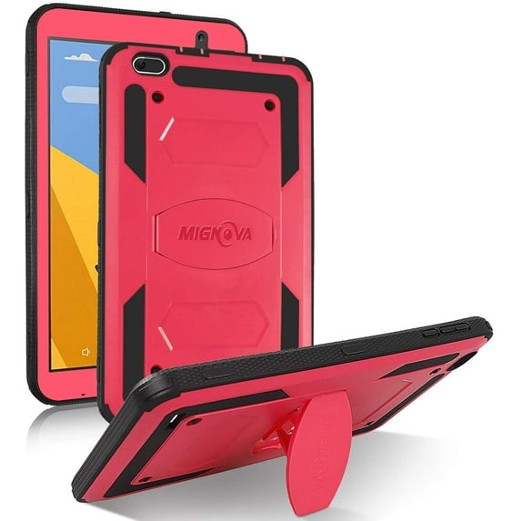 SOATUTO for Vankyo S8 / Drangon Touch Y80 Tab Case Heavy Duty Rugged Hybrid Case with Stand for Winnovo M8/TECLAST P80H P80X Mix/Haehne/VUCATIMES N8 / Qlink Scepter/Hyundai 8 inch Tablet - Red