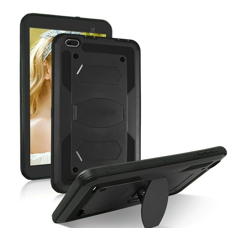 SOATUTO for Vankyo S8?Gateway 8 Inch Tablet 2020 Case,Heavy-Duty Shock-Resistant Rugged Hybrid Case with Kickstand for Winnovo M8?TECLAST P80H P80X Mix Tablet?Haehne?VUCATIMES N8 8" Tablet - Black
