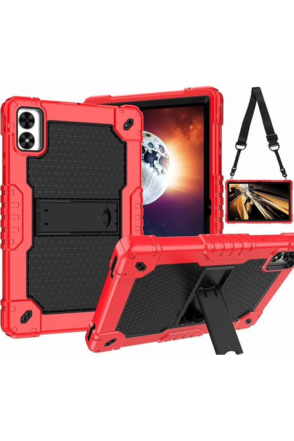 for Vortex T10M PRO/Vortex ZTAB10 10.1 inch Tablet Case Hybrid ShockProof Kids Friendly with Stand Cover for Vortex T10M PRO/Vortex ZTAB 10 10.1 inch Tablet (Red/Black)