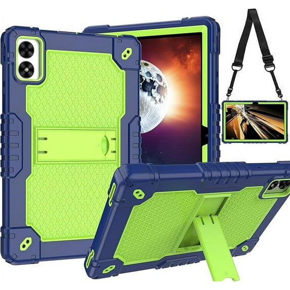 SOATUTO for Vortex T10M PRO/Vortex ZTAB10 10.1 inch Tablet Case Hybrid ShockProof Kids Friendly with Stand Cover for Vortex T10M PRO/Vortex ZTAB 10 10.1 inch Tablet (Navy Blue/Green)