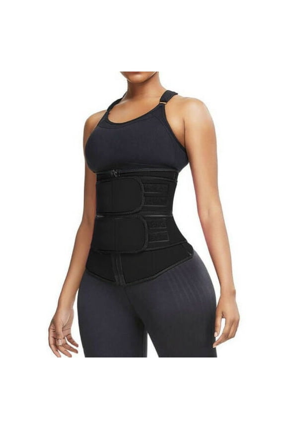 Waist Trainer Women Corset Sauna Sweat Weight Loss Body Shaper Yoga Slimmer Belt - Black / XXL