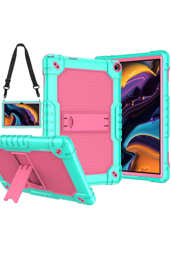 for Walmart Onn 10.1 Tablet Case 2022 Model: 100071485 Shockproof Kids Friendly Lightweight Hand Free Kickstand Protective Case Built in Strap for Onn 10.1 inch Tablet 2022 Gen 3 - Green+Pink