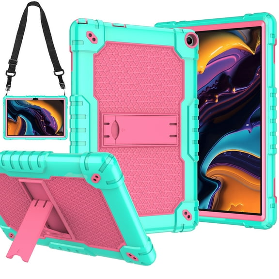 SOATUTO for Walmart Onn 10.1 Tablet Case 2022 Model: 100071485 Shockproof Kids Friendly Lightweight Hand Free Kickstand Protective Case Built in Strap for Onn 10.1 inch Tablet 2022 Gen 3 - Green+Pink