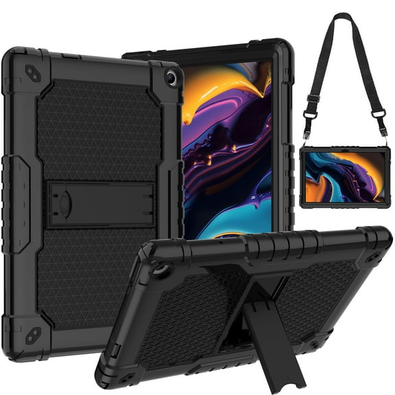 SOATUTO for Walmart Onn 10.1 Tablet Case 2022 Model: 100071485 Shockproof Kids Friendly Rugged Hybrid Sturdy Armmor Case Built-in Kickstand for Onn 10.1 inch Tablet 2022 Generation 3 - Black+Black
