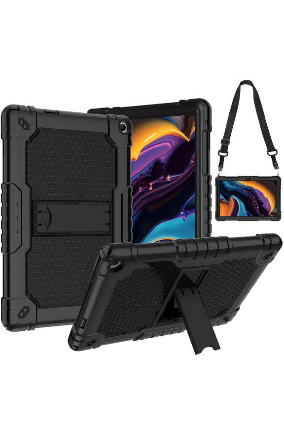 for Walmart Onn 10.1 Tablet Case 2022 Model: 100071485 Shockproof Kids Friendly Rugged Hybrid Sturdy Armmor Case Built-in Kickstand for Onn 10.1 inch Tablet 2022 Generation 3 - Black+Black