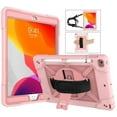 thumbnail image 1 of SOATUTO For iPad 9th 2021 Case Hybrid Shockproof Rugged Protection Cover with 360 Degree Kickstand/Hand Strap and Carrying Shoulder Strap For Apple iPad 9th 8th 7th Generation 10.2 inch -Rose Gold, 1 of 7