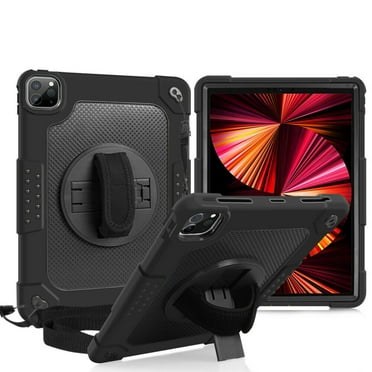 Soatuto 10.9" 3-Layer Protective Tablet Case with Shoulder Strap, Black