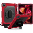 thumbnail image 1 of SOATUTO for iPad Air 6 5 4 10.9 2024 2022 2020 iPad Pro 11 Case 2022 with Handle 360° Kickstand Protective Armmor Case for iPad Pro 11 inch, iPad Air 6th  5th 4th Gen 10.9 (Red+Black), 1 of 7
