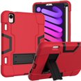 thumbnail image 1 of SOATUTO for iPad Mini 7 (A17 Pro) 2024/ Mini 6 8.3'' Shockproof Kids Friendly Sturdy Armmor Shell Case Built-in Kickstand Pencil Holder for iPad Mini 7th/6th Generation 8.3"- Red+Black, 1 of 6