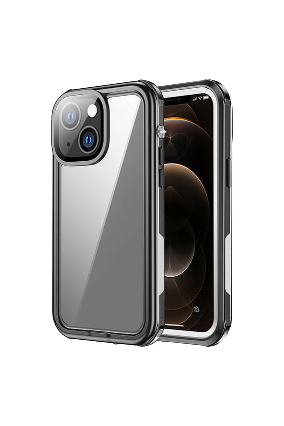 For iPhone 13 Waterproof Case ,iPhone 13 Pro Waterproof Case Built-in Screen Protector IP68 Underwater Sealed Full Body Shockproof Case for Apple iPhone 13 / iPhone 13 Pro 6.1 - Black