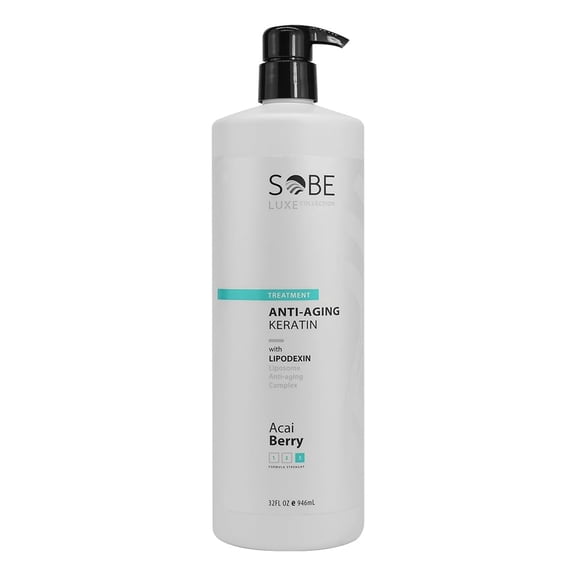 SOBE LUXE - Brazilian Keratin Smoothing Treatment, Blowout Straightening System for Dry and Damaged Hair, 32 Oz, Acai Berry - Forte, Sulfate Free - Eliminates Curls and Frizz, All Hair Types