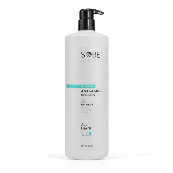 SOBE LUXE - Brazilian Keratin Smoothing Treatment, Blowout Straightening System for Dry and Damaged Hair, 32 Oz, Acai Berry - Forte, Sulfate Free - Eliminates Curls and Frizz, All Hair Types