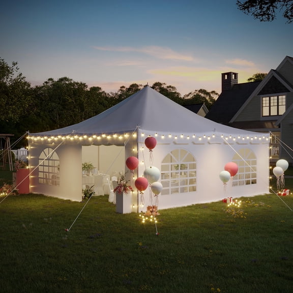 SOBREMESA 20x20ft Party Tent, Heavy Duty Large Outdoor Canopy Tent for Parties, Events, Weddings, White