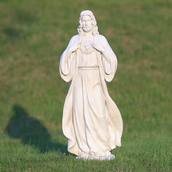 SOBREMESA 24.8'' Sacred Heart of Jesus Statue Hand-Painted Catholic Jesus Christ Figurine for Garden, Outdoor Yard, Patio, Lawn, Hallway, Religious Gift