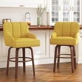 SOBREMESA 26 in. Counter-Height Swivel Bar Stools with Backs and Arms ...