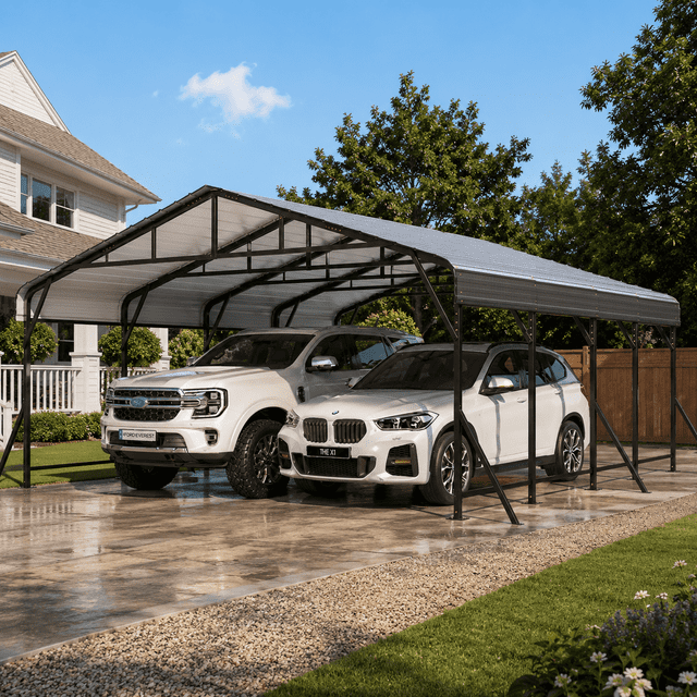 SOBREMESA Carport 20x20 FT,Heavy Duty Carport with Reinforced Steel ...