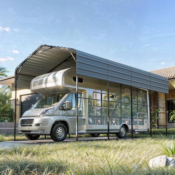 SOBREMESA RV Carport 14x25 FT , Heavy Duty Metal Carport with Galvanized Roof and Powder-Coated Frame for RV, 2 Cars and Boat