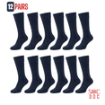 thumbnail image 1 of SOC DOC Navy Blue Diabetic Crew Socks for Men & Women, 12 Pairs, Non-Binding Seamless Comfort, Sizes 9-11, 10-13, 13-19, 1 of 6