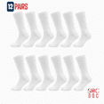 thumbnail image 1 of SOC DOC White Diabetic Crew Socks for Men & Women, 12 Pairs, Non-Binding Seamless Comfort, Sizes 9-11, 10-13, 13-19, 1 of 7