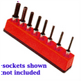thumbnail image 1 of Mechanics Time Savers 381 3/8" Drive Universal Red Socket Holder 10-19mm, 1 of 1