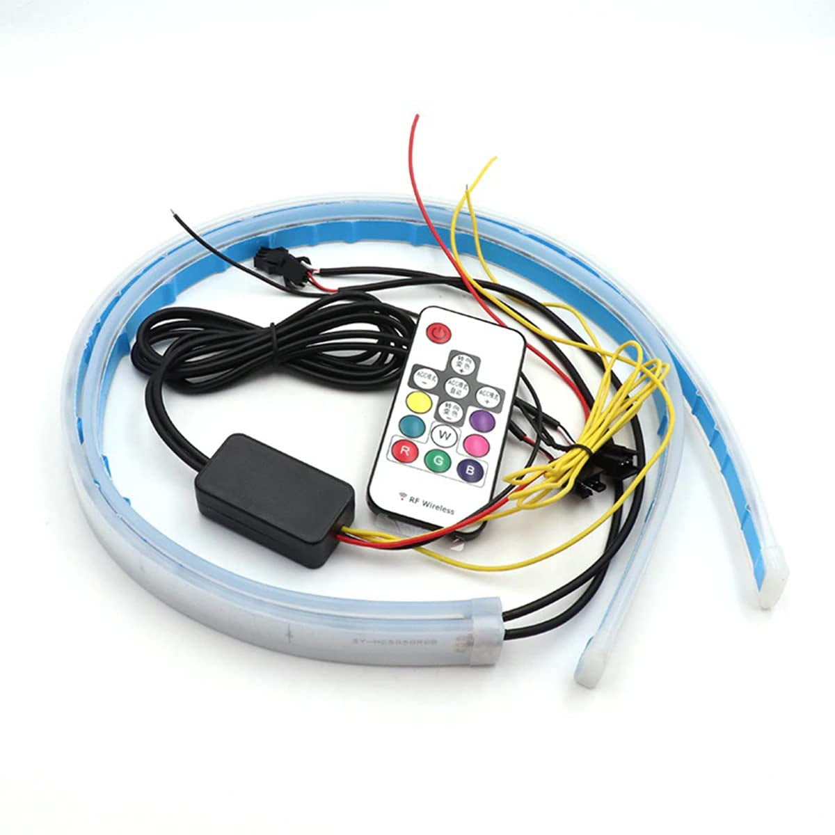 SOCALLED 2x Rainbow Slim OIF8 LED DRL Switchback Strips 24" (60cm) 12V