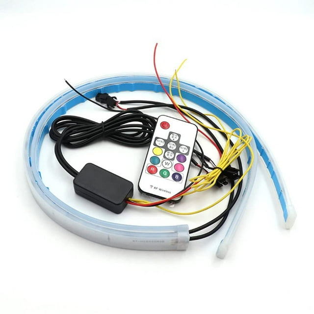 SOCALLED 2x Rainbow Slim OIF8 LED DRL Switchback Strips 24" (60cm) 12V