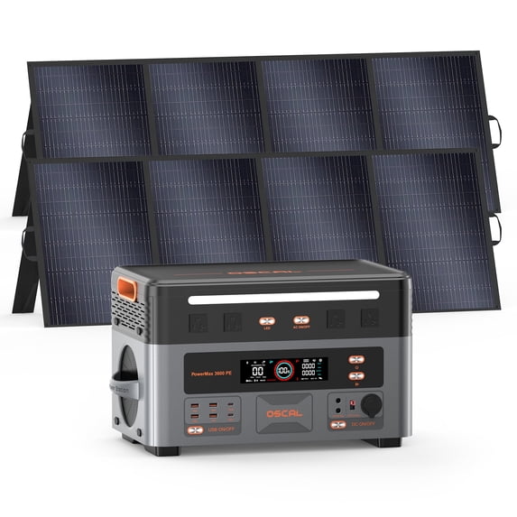 SOCAL PowerMax 3600 PE 3600W Portable Power with 2x400W Solar Panel, 2016Wh LiFePO4 Battery, Ultra-Fast Charging, EPS Backup, Smart App Control for Home Backup