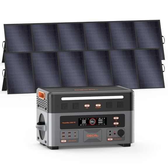 SOCAL PowerMax 3600 PE 3600W Portable Power with 2x500W Solar Panel, 2016Wh LiFePO4 Battery, Ultra-Fast Charging, EPS Backup, Smart App Control for Home Backup