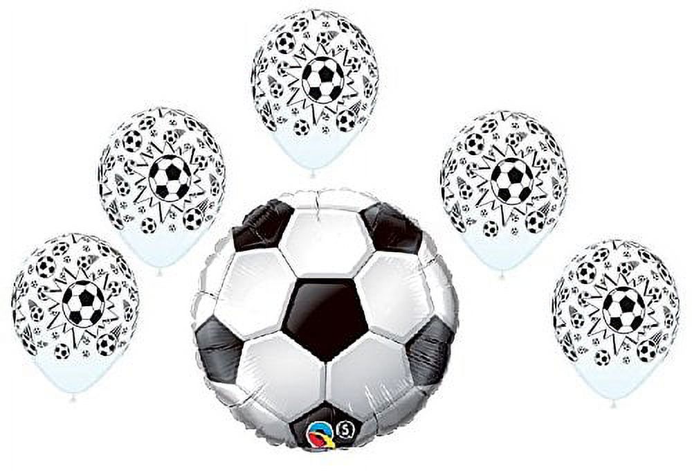 Boland White Soccer Ball Balloons - 10 Inch, 6 Pack For World Cup Party - View #2