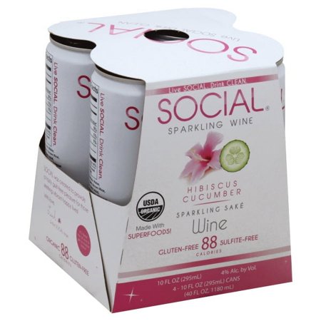 SOCIAL Organic Hibiscus Cucumber 4pk.