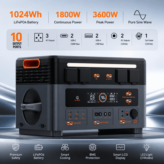SOCIAL Power Station(Power Max 2400 PRO)Balcony Solar System Expandable 22176Wh Solar Generator 2400W Pure Sine Wave Home Backup Power