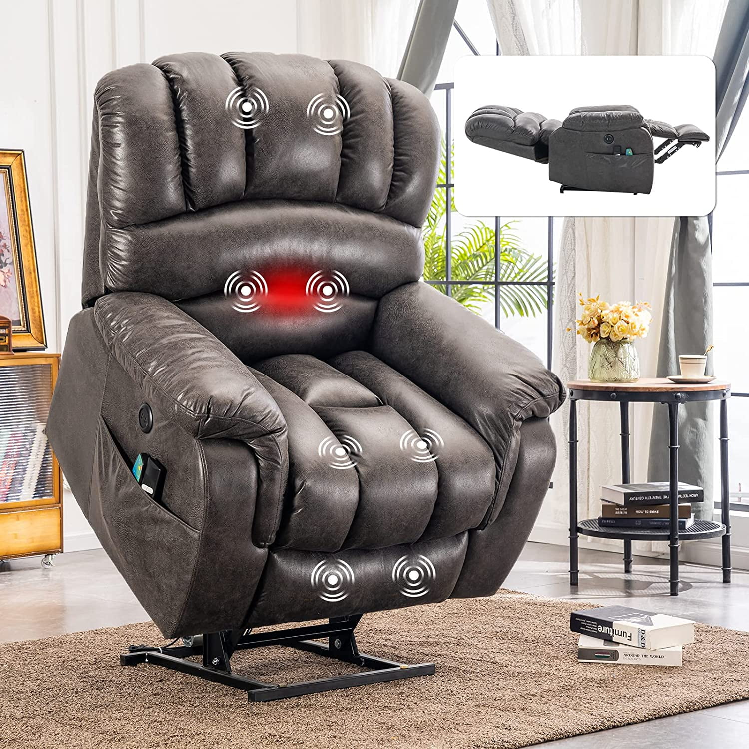 Dual Motor Large Electric Lift Recliner Chair for Elderly